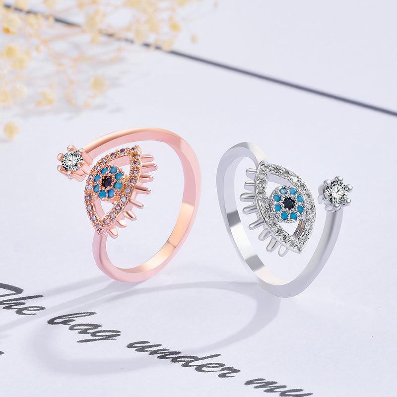 Women Retro Evil Eye Ring, Elegant Personality Fashion Adjustable Finger Jewelry