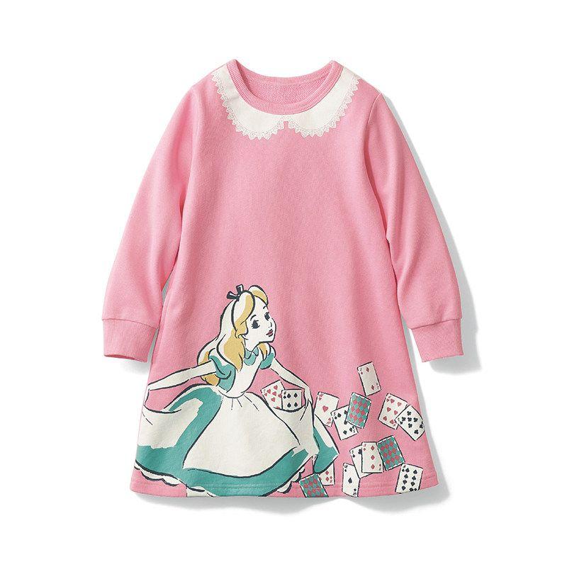 Women s Spring and Autumn Cartoon Cotton Terry Dress Pink Princess 130