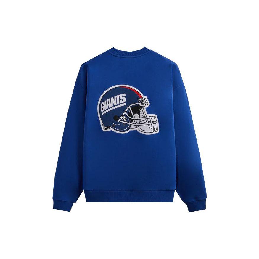Kith For The NFL: Giants Helmet Nelson Vintage Crewneck Current Unisex Tops Blue KHM031623-412