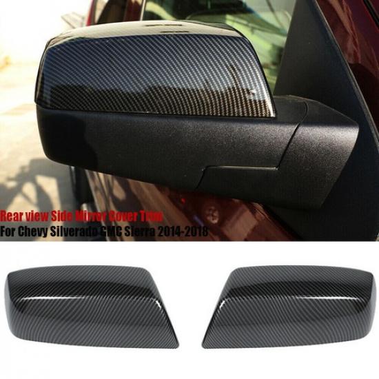 Exterior Rearview Mirror Cover Trim Decor For Chevy Silverado GMC Sierra 2014-18