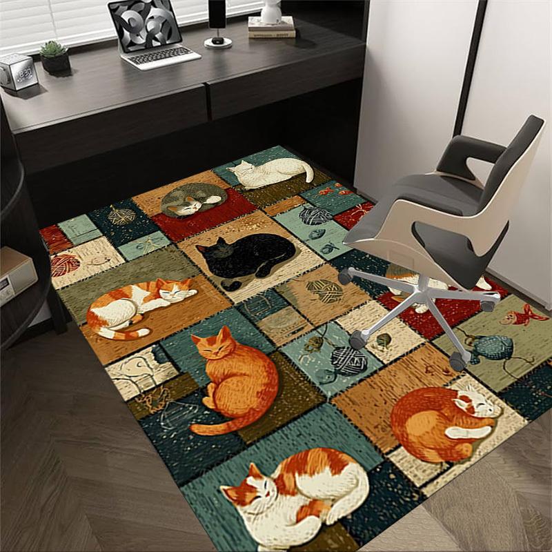 1PC cats quilt Extra Large Non-Slip Floor carpet, Office, family, bedroom, Studio Large Area Rug,Longlasting Material-J0399 60cm by 90cm