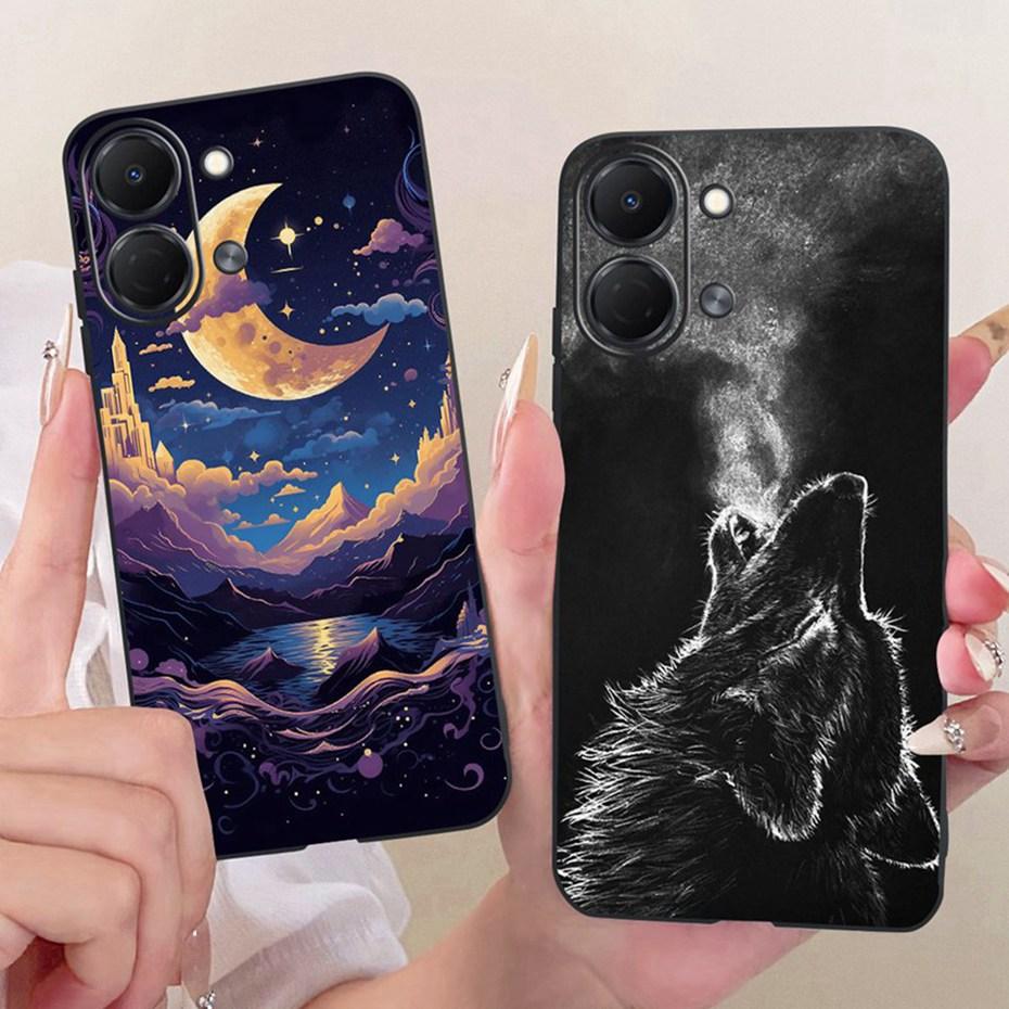 Modische Coole Hülle Für Tecno Spark GO 3 KN3 Weiche Schwarze Silikon TPU Rückabdeckung Für Tecno Spark Go3 Handyhüllen