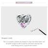 BAMOER 925 Sterling Silver wykwintne jasnoróżowe cyrkon Hollow Heart Charm koraliki dla kobiet Fine Jewelry
