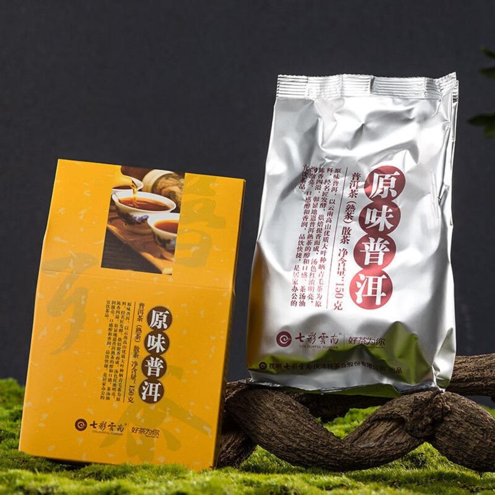 Colorful Yunnan Pu-erh Tea Ripe Tea Original Flavor Loose Leaf 150g Boxed