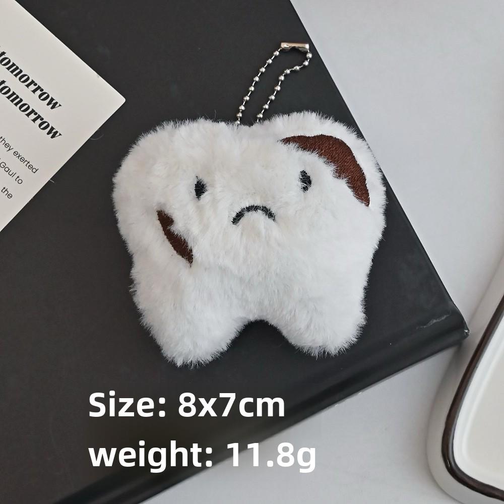 Søt Plysj Tann Nøkkelring Anheng for Kvinner