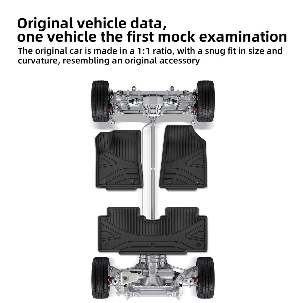 LUCKEASY Left Drive for Geely Xingyuan/EX2 2025 2026 TPE 3D Car Floor Mats Cargo Liner Trunk Pad Black Waterproof Accessories