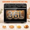 Four Hot Air Fryer 36L 1800 W with Black Steel Rotisserie