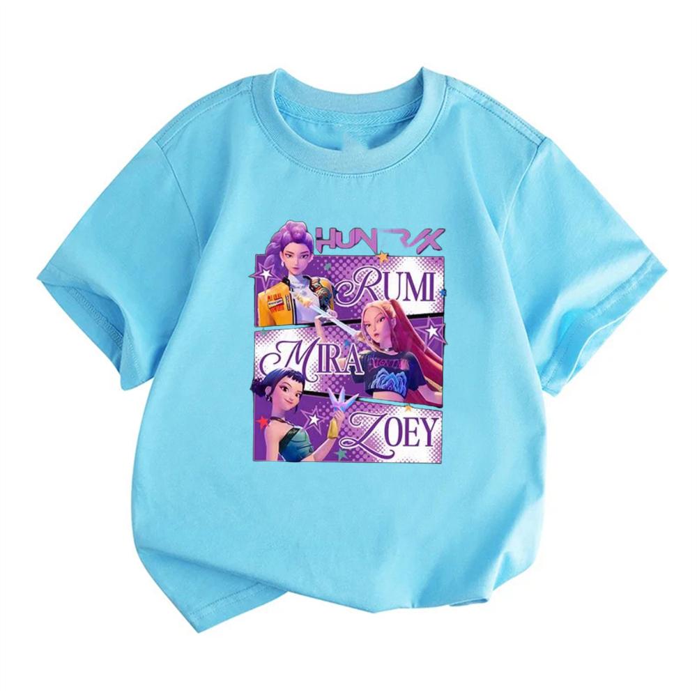 Beliebter Film KPop Dämonenjäger Kinder T-Shirt Kurzarm Mode Jungen Mädchen Mode Kleidung Kleinkind Alter 3-12 Oberteile T-Shirts