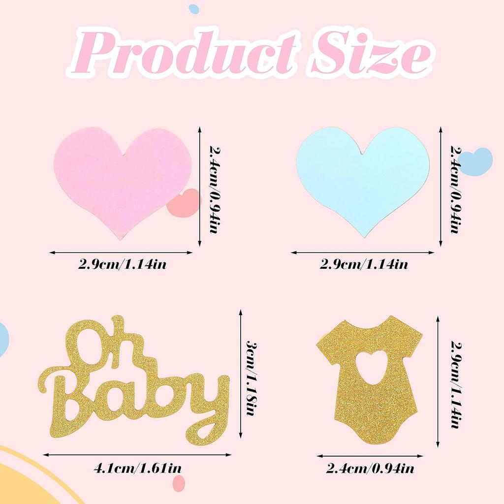 Baby Gender Reveal Decoration, 200 Pcs Glitter Confetti Baby Shower Party Babys Shower Confetti Pink Blue Babys Showers Table Decor Glitter Confettis