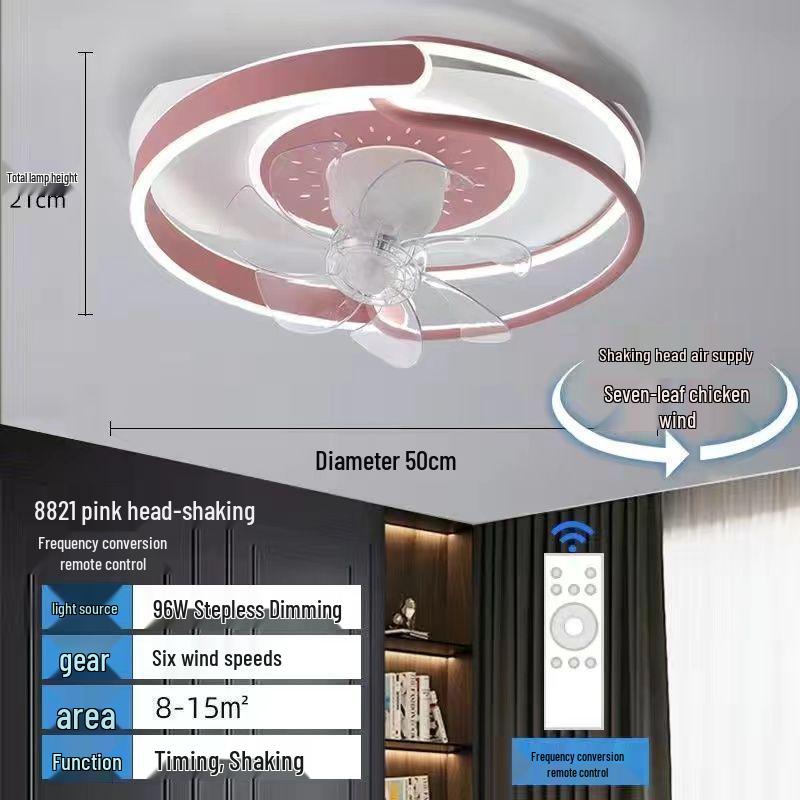 

Ультратонкий умный потолочный вентилятор с подсветкой – Тихий, Большой воздушный поток для спальни, гостиной или ресторана Remote + Offline Voice + App