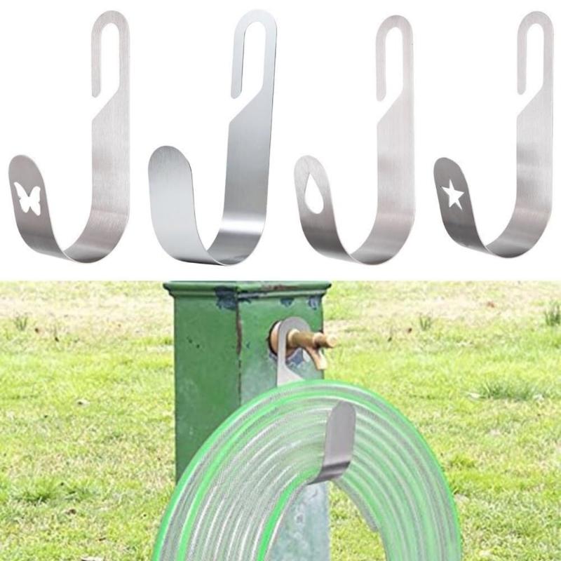Heavy Duty Water Hose Holder Garden Hose Hanger Multifunction Easy Use Space Saving Stainless Steel for Garden Hose