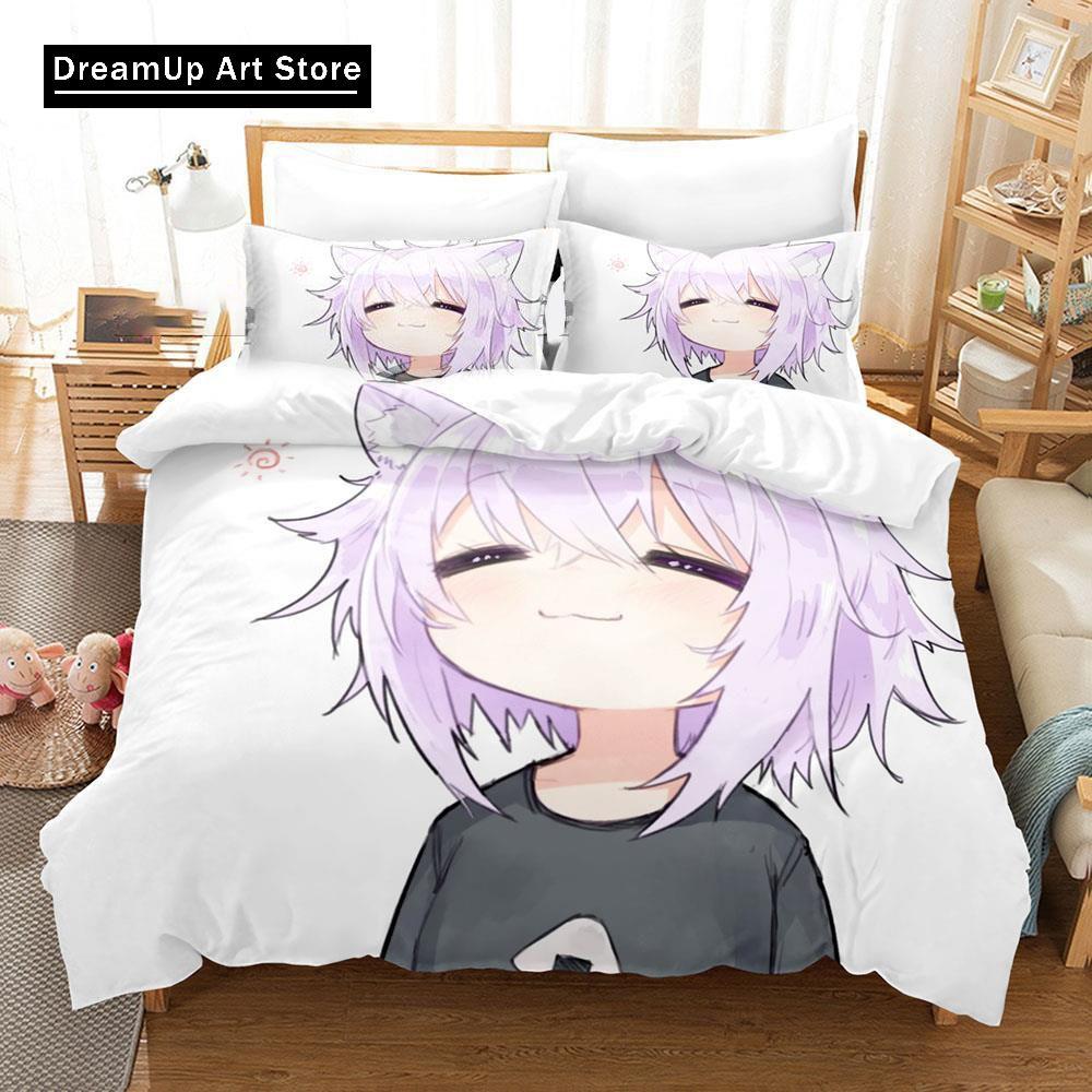 3d Print Anime Nekomata Okayu Bedding Set Boys Girls Twin Queen Size Duvet Cover Pillowcase Bed Kids Adult Fashion Home Textiles