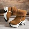 Thick-soled Shoes, Women's Ankle Boots, Plus-size Fashion Boots, Side Zipper Fleece Boots