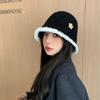Autumn and Winter Face Showing Japanese Style Wool Bucket Hat Knitted Warm Fisherman Hat Outdoor Leisure