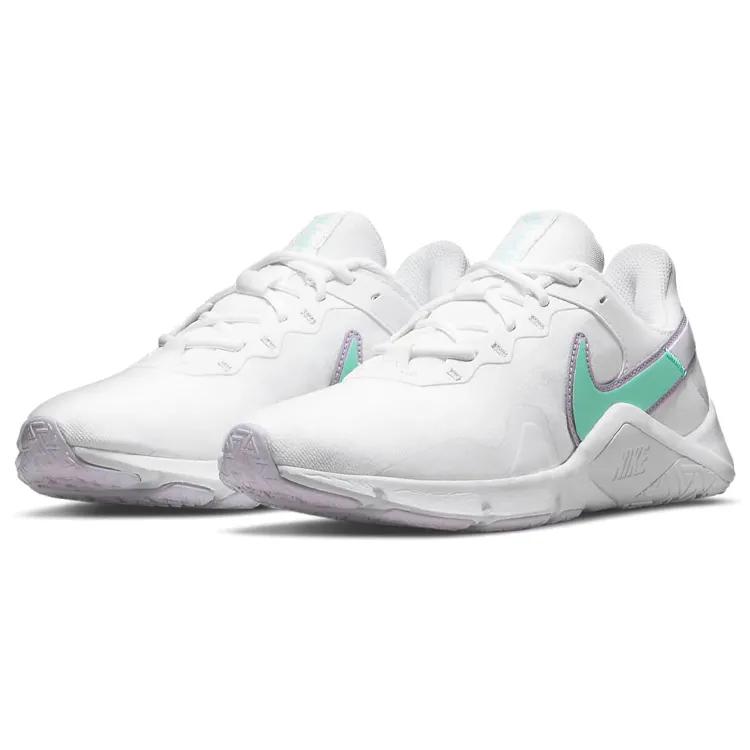 Nike Womens Legend Essential 2 'White Green Glow' (women's sizes) White / Violet Shock / Infinite Lilac / Green Glow Training Shoes CQ9545 100