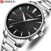 CURREN 8430 Men's Waterproof Quartz Watch with Steel Band, Business Casual Large Dial