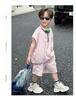 Boys' 2026 Summer Quick-Dry Sleeveless Zipper Two-Piece Set with Letter Print Shorts