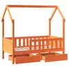 Kids Bed with Drawers 70x140 cm Solid Pine Wood