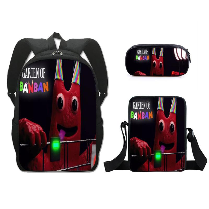Garten of Bamban Klasse Garten Grund- und Sekundarschüler Rucksack Umhängetasche Federtasche Umhängetasche Dreiteiliges Set