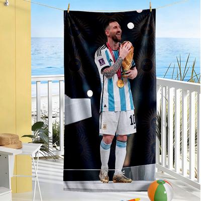 Messi Plaj Havlusu Süper Yumuşak Mikrofiber Hızlı Kuruyan Kumaş Rahat Hafif Taşınabilir Yüzme, Plaj, Kamp, Seyahat, Plaj Aksesuarları, Spor Salonu İçin