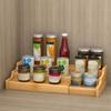 Bamboo Spice Rack Organizer Expandable Spice Storage Shelf Kitchen Cabinet Organizer  Countertop