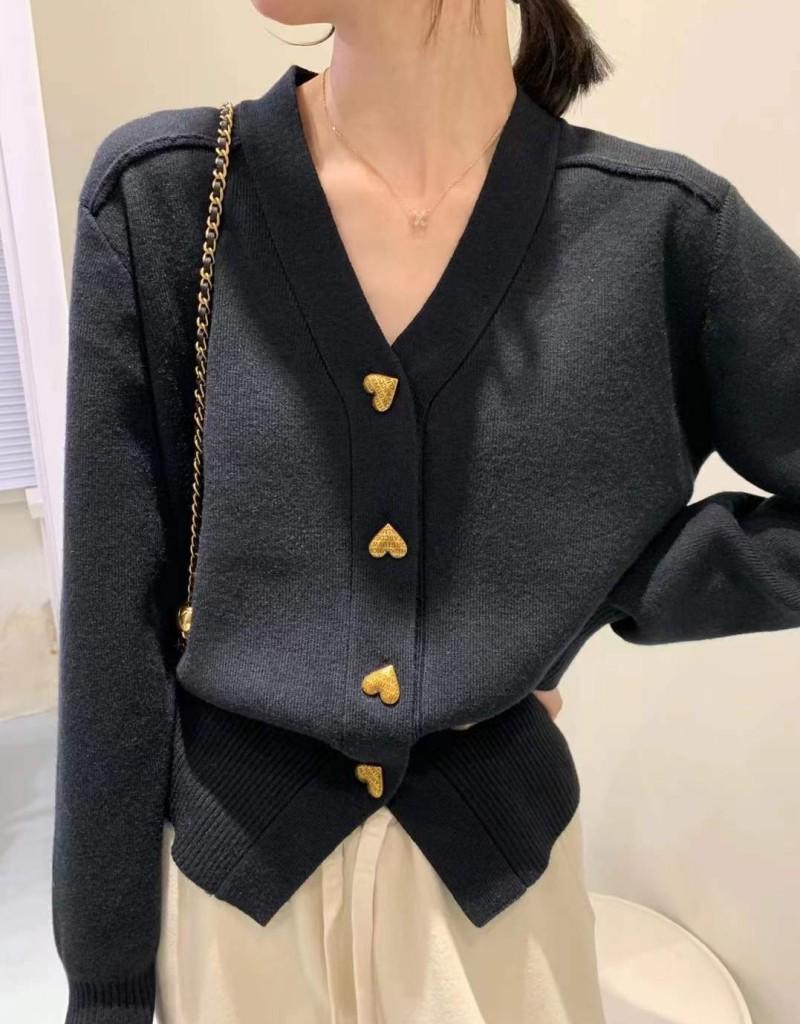 2023 Autumn V-neck Loose Fit Women's Wool Cardigan Sweater