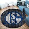 FC Schalke 04 Round Area Rug,Carpet Rug for Living Room Bedroom Sofa Playroom Decor,Non-slip Floor Mat