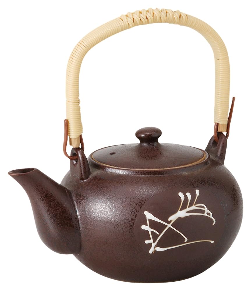 Ale-net Teapot, Teapot, 13 x 10.2 cm, 700cc, Nanban Susuki (Susuki) Design, No. 4, Porcelain, Mino Ware, Made in Japan, Stylish