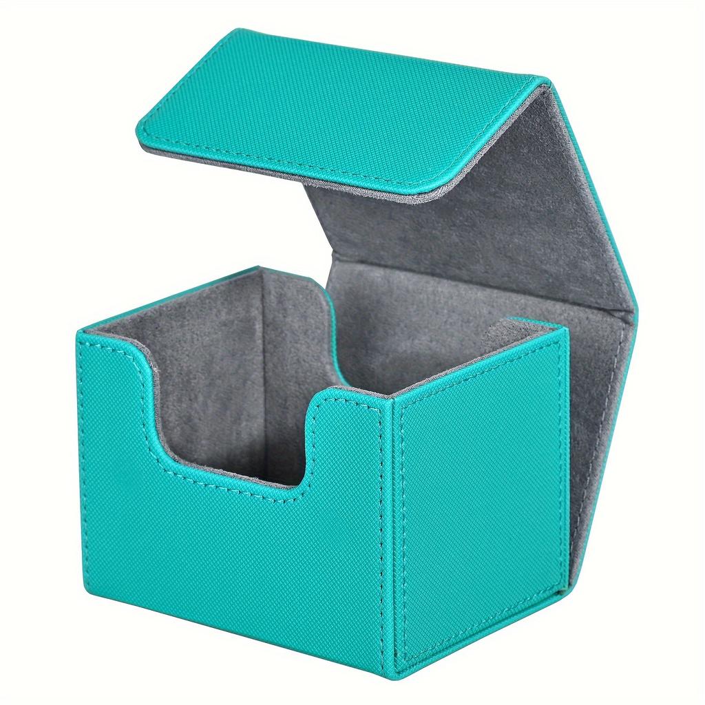 Card Deck Box PU Leather, Holds 100 Sleeved Cards Storage Case, Strong Magnetic Closure for TCG MTG Pokemon