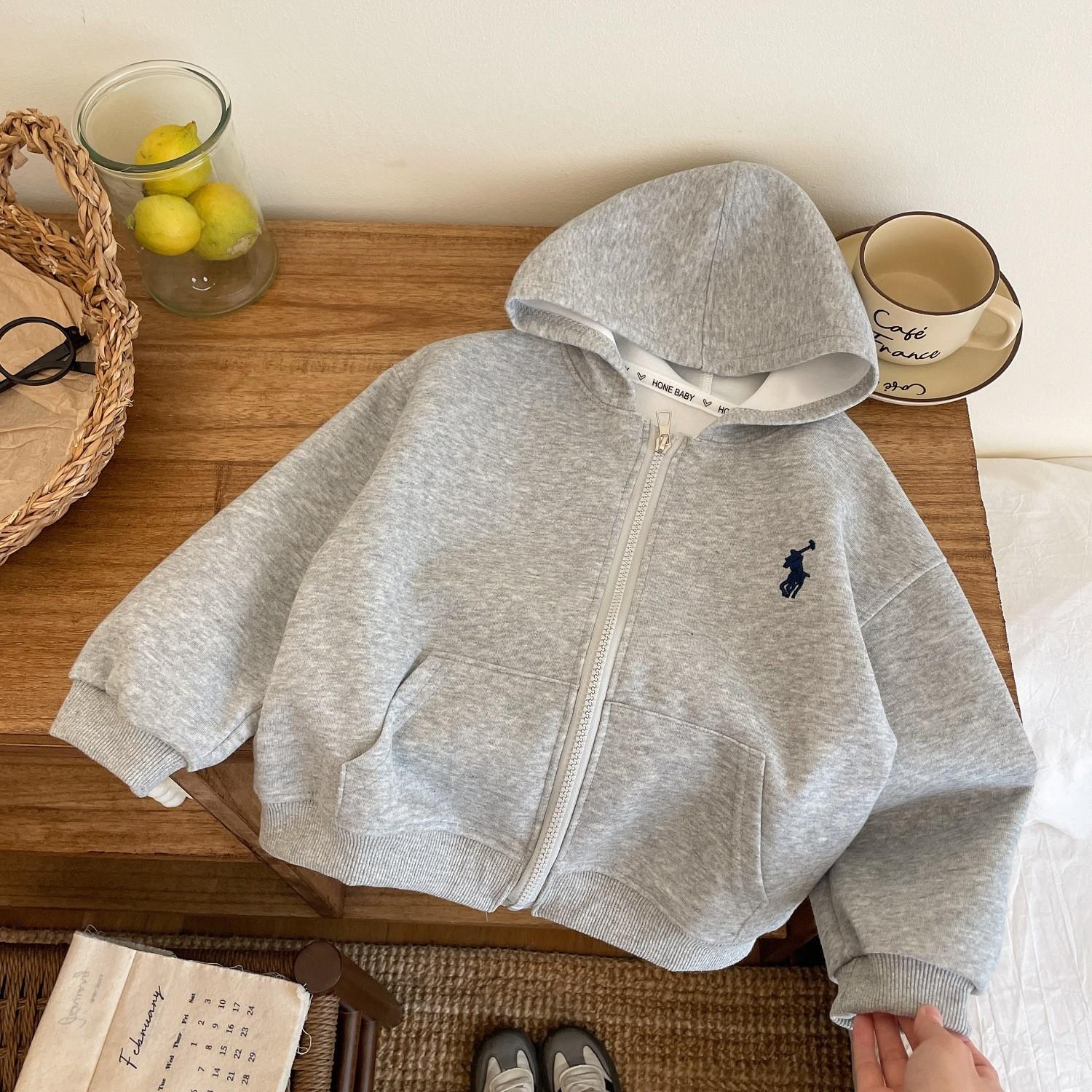 

Весенний детский повседневный кардиган на молнии с капюшоном 90