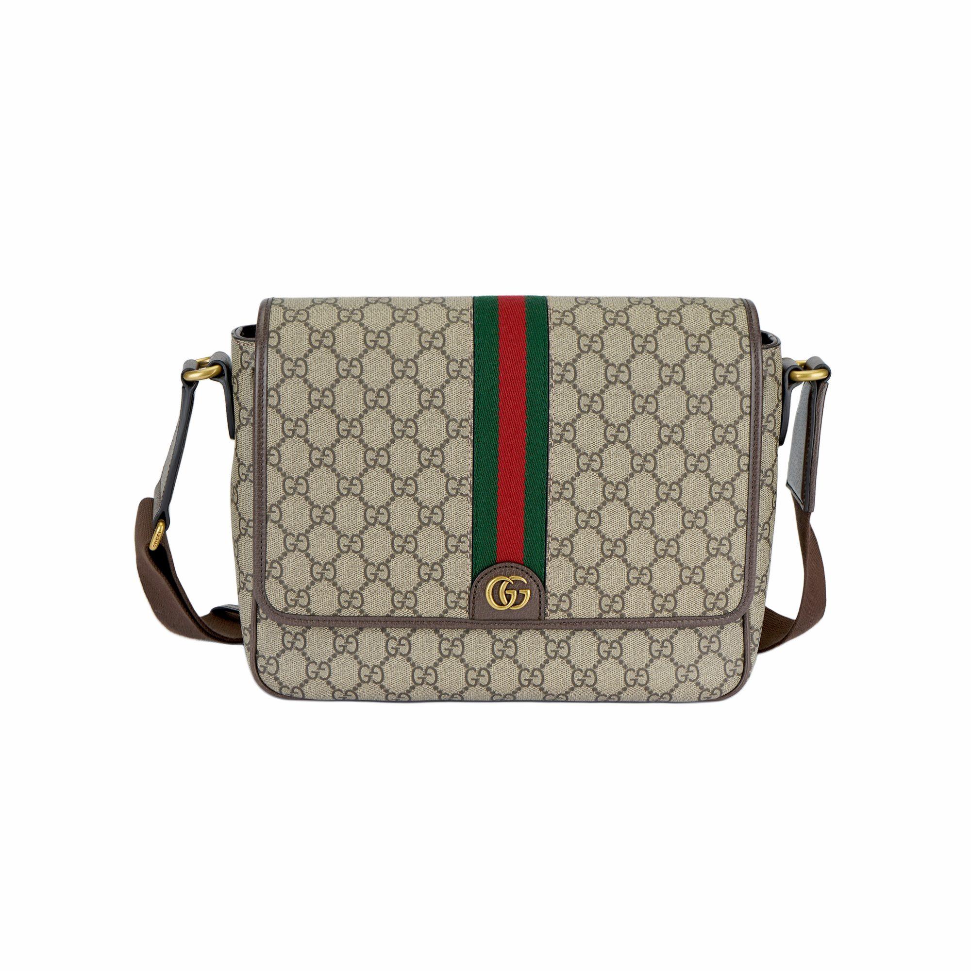 GUCCI Ophidia Canvas With Leather Messenger