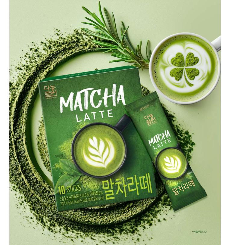 Danongwon Matcha Latte Sticks – Creamy Korean Green Tea Latte 10 Sticks 1 box