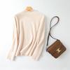 Women's Pure Wool Semi-High Neck Cashmere Sweater - Slim Fit, Versatile Knitted Design