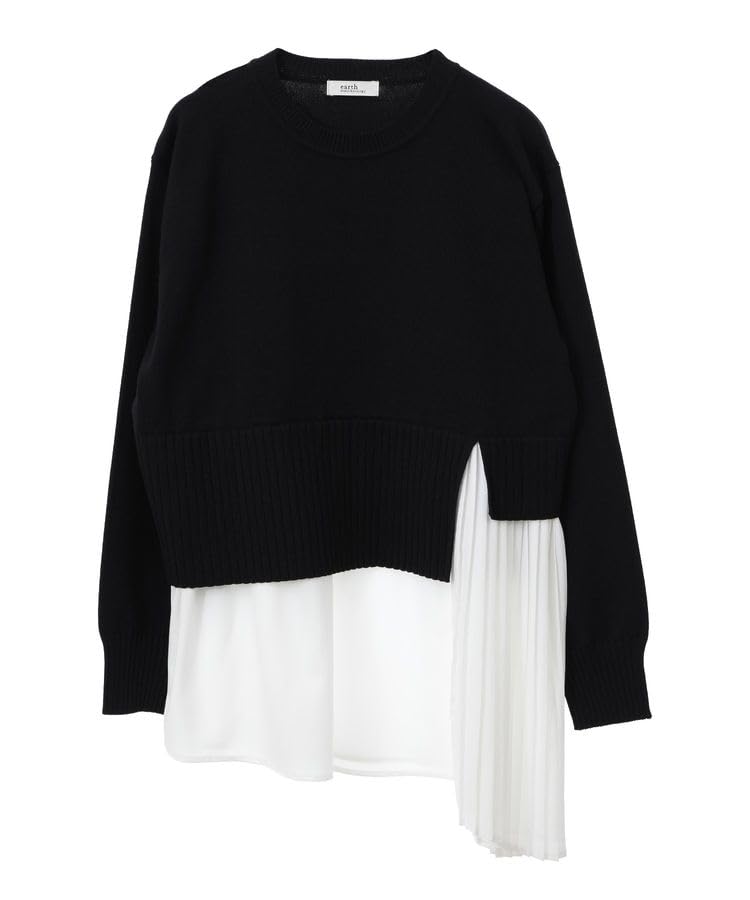 

music Casual asymmetrical pleated docking pullover for black [earth & ecology] women, чорний