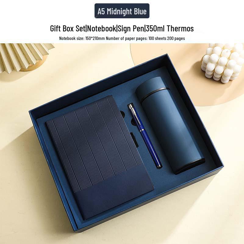 Minimalist Business Notebook Gift Set - Customizable Logo for Company Meetings and Events
