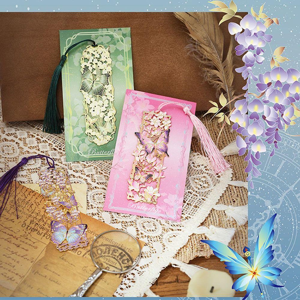 Students Reading Tool Metal Bookmarks Portable Long Tassel Bookmarks  for Book Clubs&Book Lovers