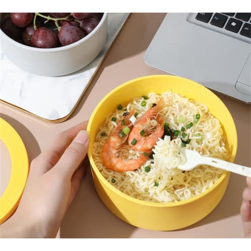 TAKEY Round Bento Box, Large Capacity (600ml/1000ml), Plastic, with Leak-Proof Lid, Refrigerator-Safe, Storage Case, Microwave-Safe, Unisex, Fashionab