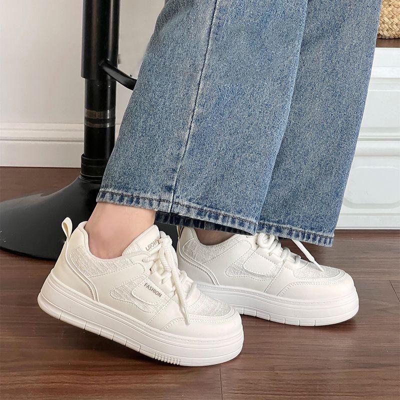 Fashion Whit Ladies Footwear Lace Up High on Platform Women's Sneakers Shoes Spring Autumn Original Offer Quality Walking 2025 New Sale
