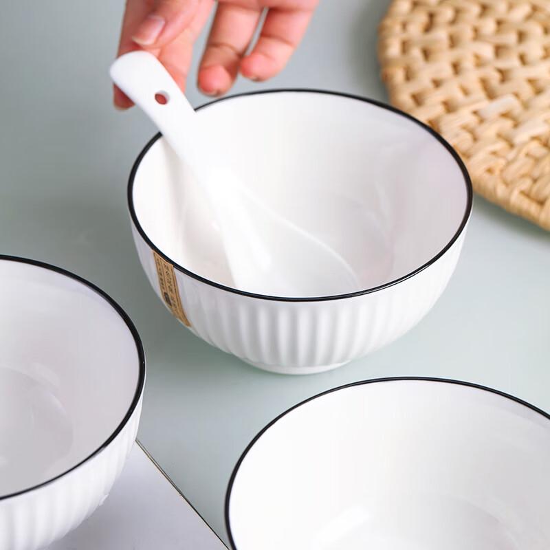 Moyya Jingdezhen Ceramic 5-inch Rice Bowl Set (10-Pack)