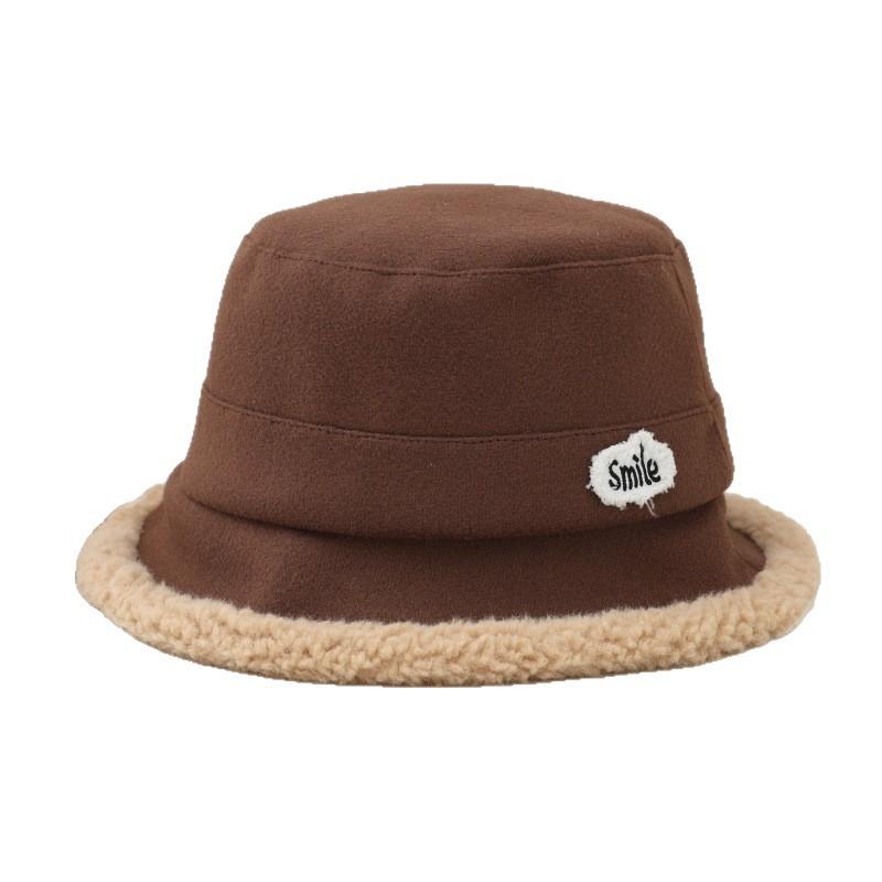 Women's Autumn and Winter New Thickened Plush Bucket Hat Outdoor Windproof Warm Basin Hat Bucket Hat