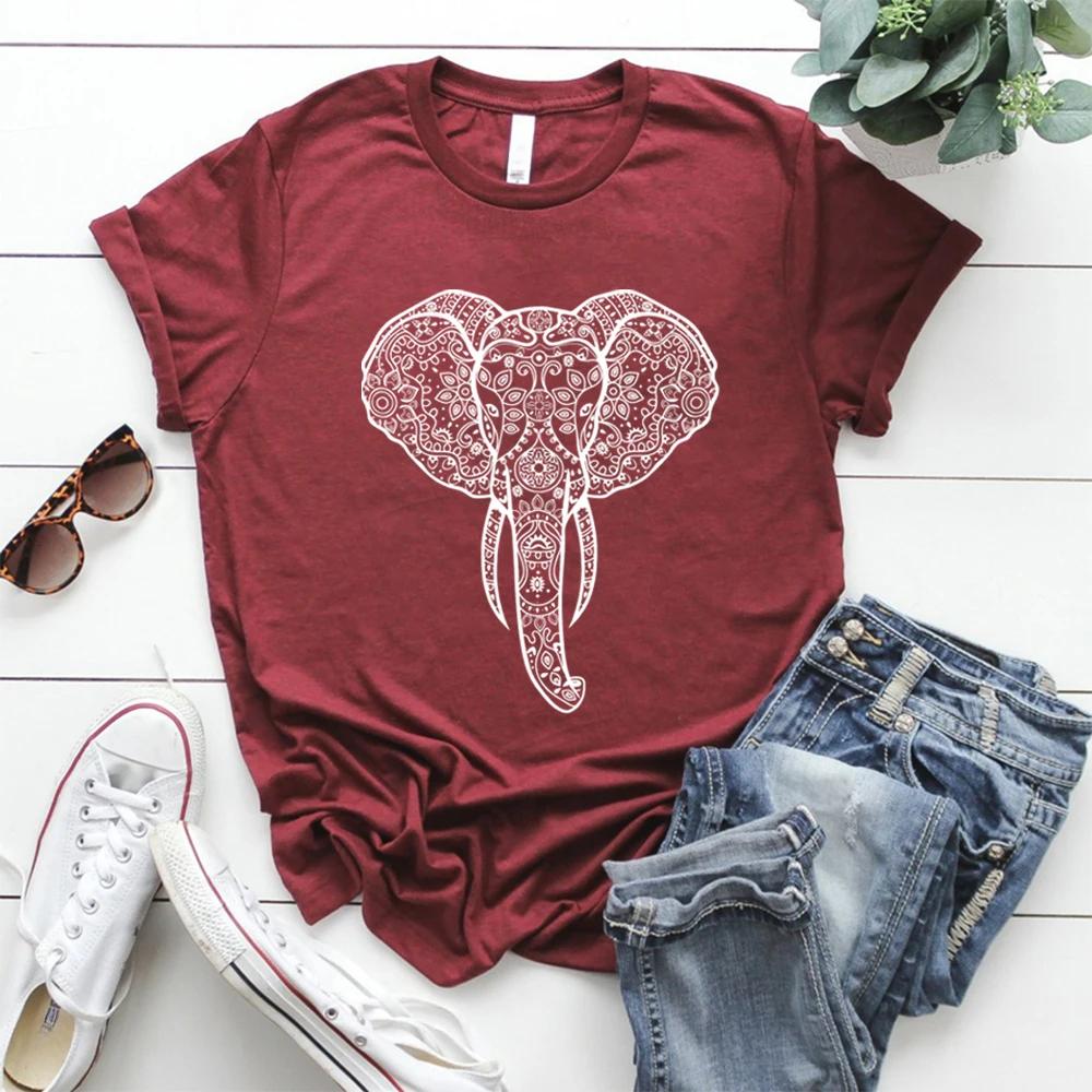 Elephant T Shirt Elephant Mandela Shirt Zoo Animal T-Shirt Gift for Elephant Lover Bohemian Elephant Shirt Save The Elephants Tee