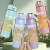 1PC Birthday Girl Golden Letter 750ml Color Plastic Sports Water Bottle Leakproof Flip Straw Lid Suitable for Sports Office Home Use