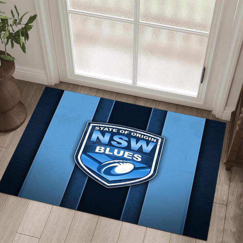 NSW Blues Design Crystal Velvet Carpet Cozy Non?Slip Printed Rug For Bedroom Living Room Entrance