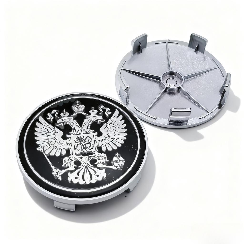 4pcs Russian Coat of Arms Logo Emblem Car Wheel Center Caps 68MM 63MM Wheels Hub Cap Rim Hubcaps Cover Replace Car Accessories