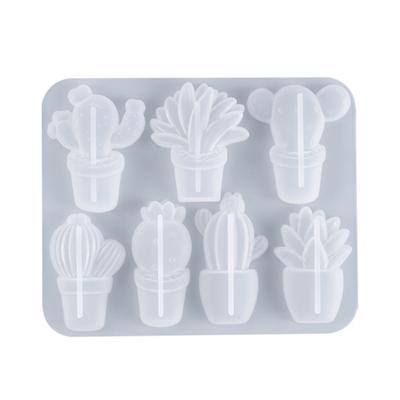 DIY Crafts Jewelry for Key Chain Pendant Silicone Mould Handmade 3D Cactus DIY Mold Keyring Keychain Charms Epoxy Resin