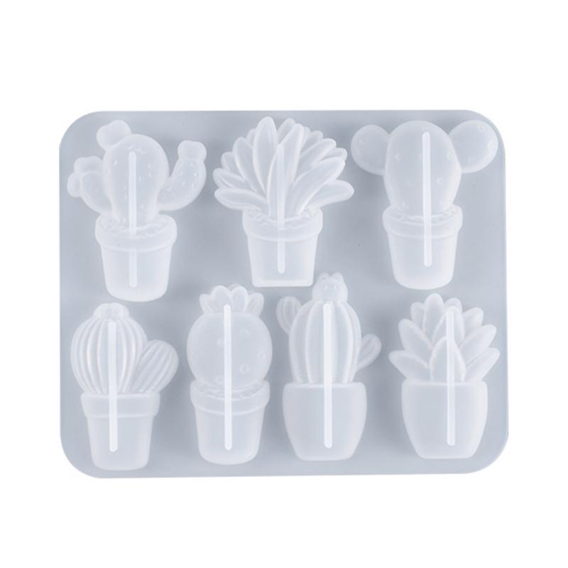 

Ручная работа 3D форма кактуса брелок для ключей форма для эпоксидной смолы ремесла ювелирные изделия для брелока кулон силиконовый M