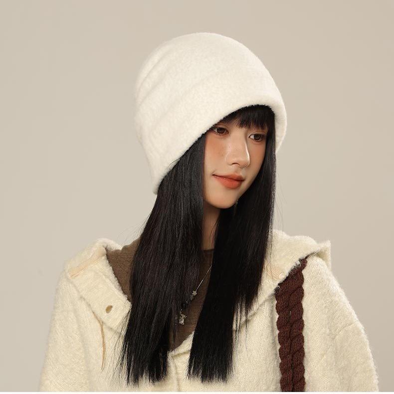 Women's Solid Color Hat Autumn and Winter Warm Ear Protection Cold Bag Head Hat Casual Cold Hat