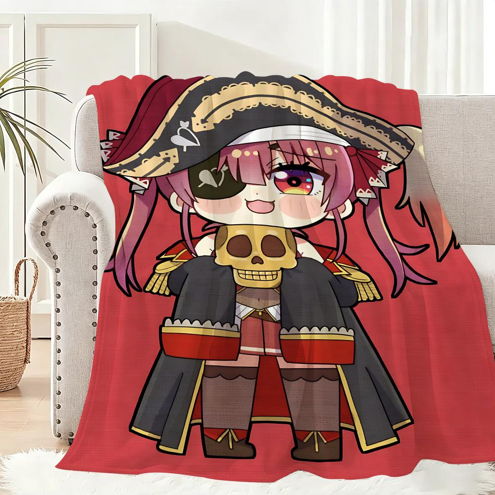Houshou Marine Game Throw Lightweight 240g Flannel Blanket Soft Skin-friendly for Summer Cooling 75x90cm