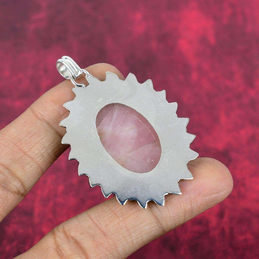 Rose Quartz Jewelry, 925 Solid Sterling Silver Pendant Handmade Gemstone Jewelry, Gifts For Wife Brand New Pendant