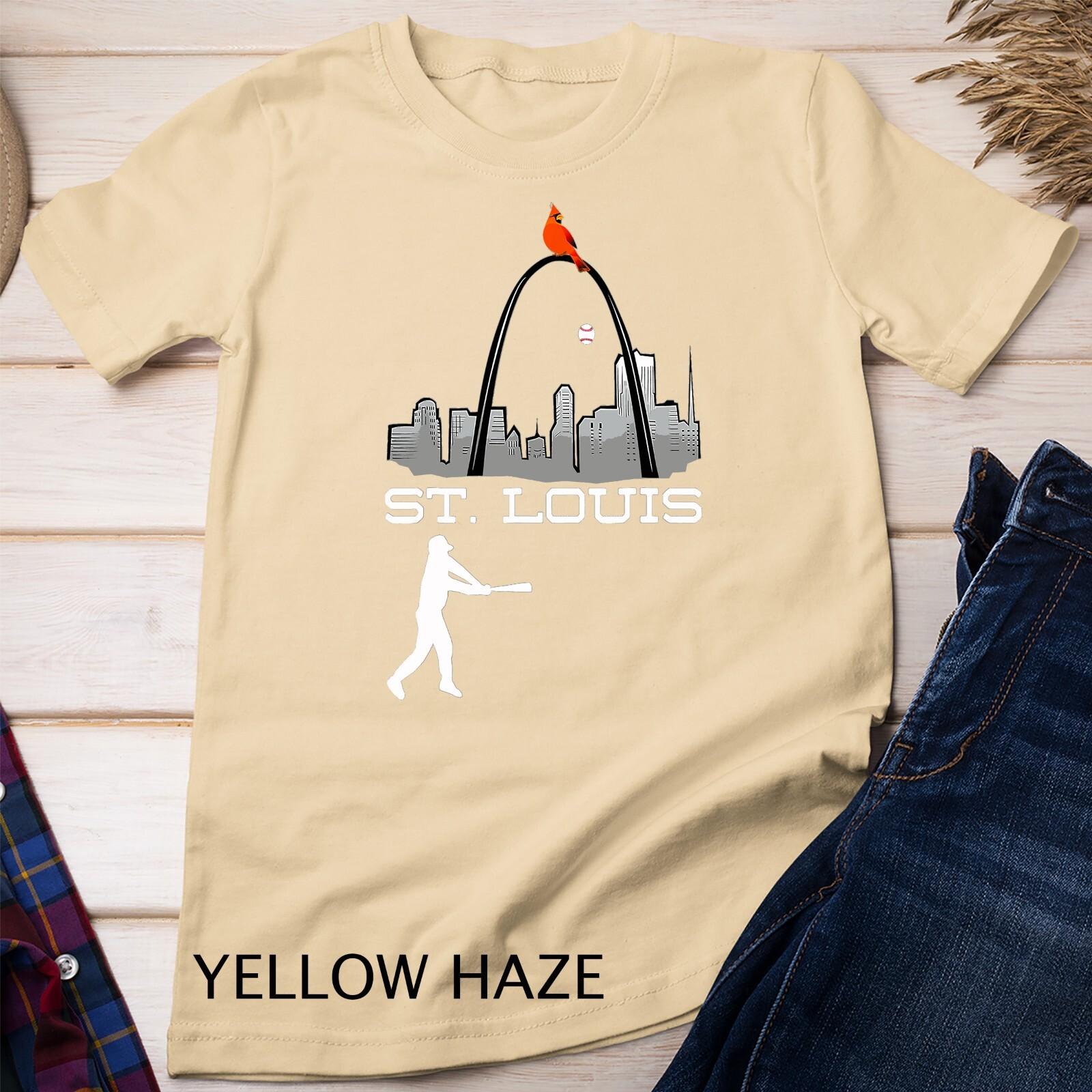 Saint Louis Red Cardinal Tshirt Skyline Baseball Player Unisex T-Shirt Mens Womens Tees Top 4XL